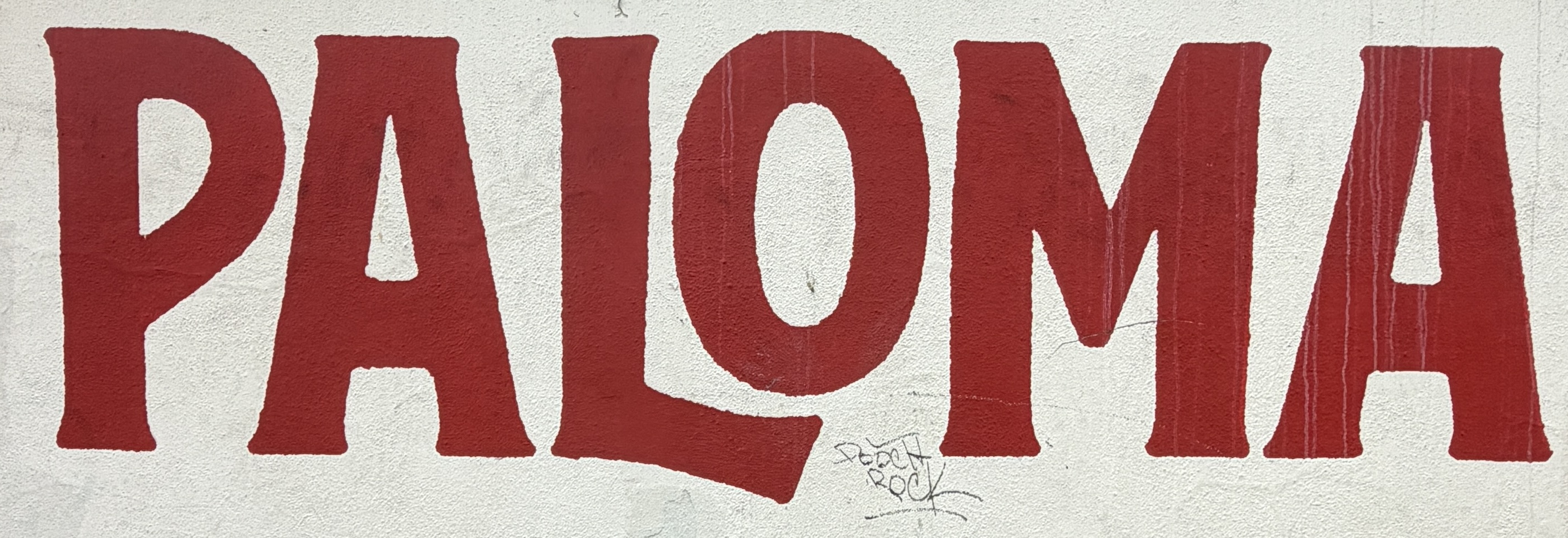 Paloma painted wall lettering