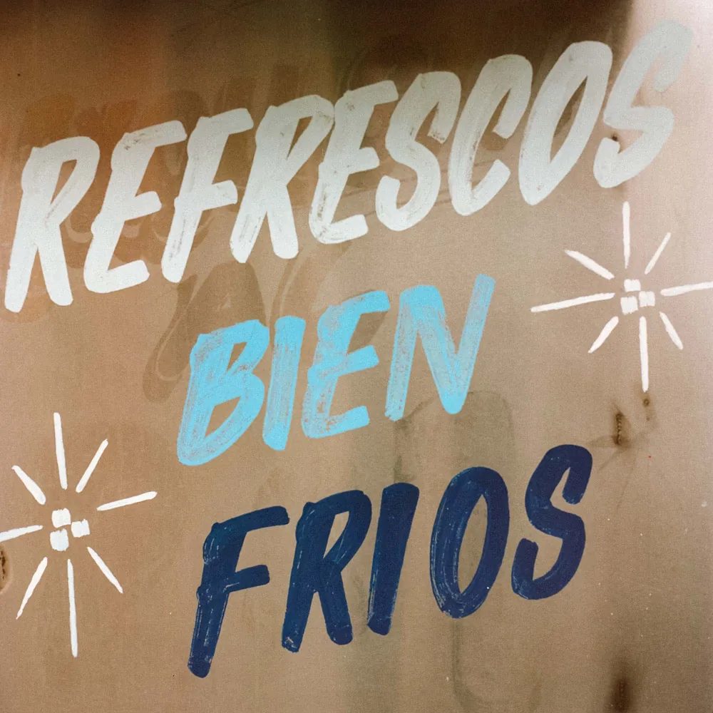 Expressive hand-painted refreshment sign